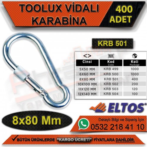 Toolux Vidalı Karabina 8x80 Mm (400 Adet)