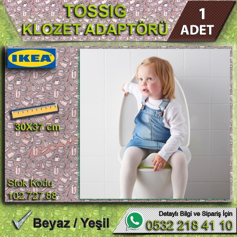 Tossig (Yeşil-Beyaz) Çocuk Klozet Adaptörü Klozet Kapağı Adaptörü - IKEA - Perakende Ürünler
