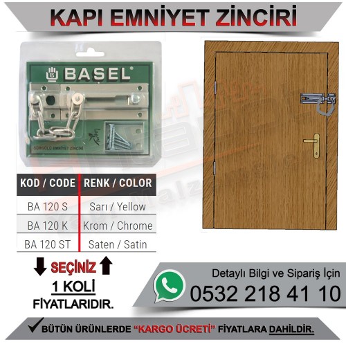 Beşel BA120K Kapı Emniyet Zinciri Krom (100 Adet)