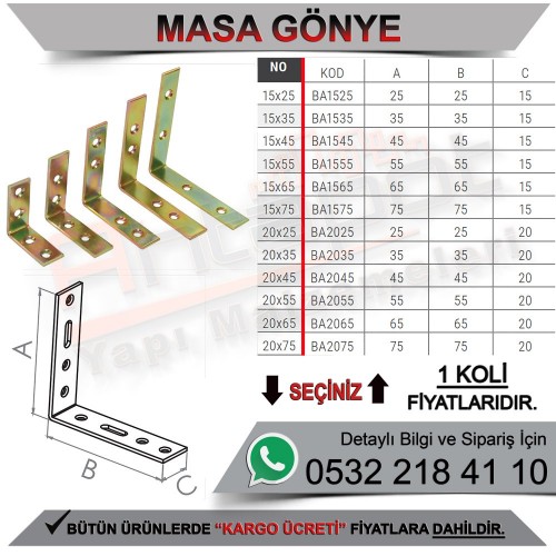 Beşel BA1525 Masa Gönye 15 Serisi 15x25 (3000 Adet)