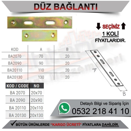 Beşel DB20110 Düz Bağlantı 20x110 (1000 Adet)