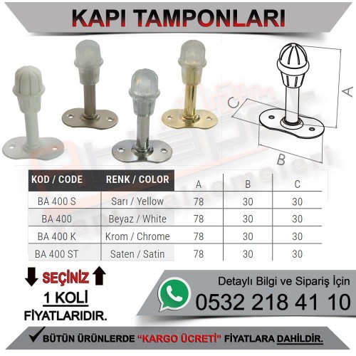 Beşel BA400 Kapı Tamponu Beyaz (500 Adet)