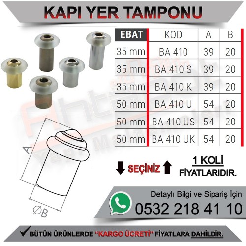 Beşel Yer Tamponu 35 Mm Krom (500 Adet)