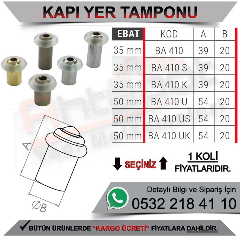 Beşel Yer Tamponu 50 Mm Krom (400 Adet) - Mobilya Bağlantı Elemanları