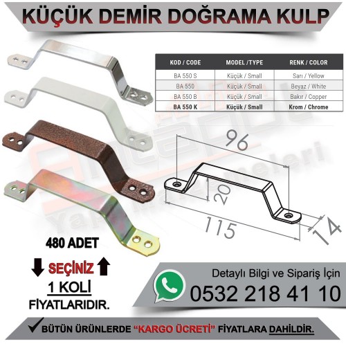 Beşel BA550 Demir Doğrama Kulpları Küçük Beyaz (480 Adet)