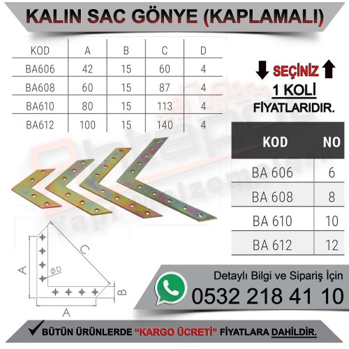 Beşel BA608 Kalın Saç Gönye Kaplamalı No:8 (500 Adet)
