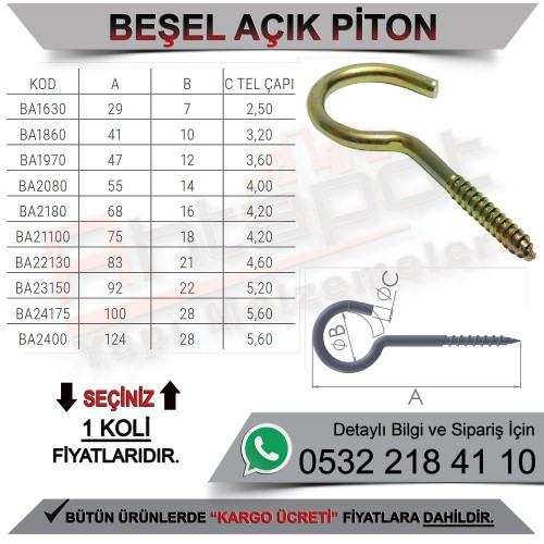 Beşel BA1630 Açık Piton 16x30 (4000 Adet)