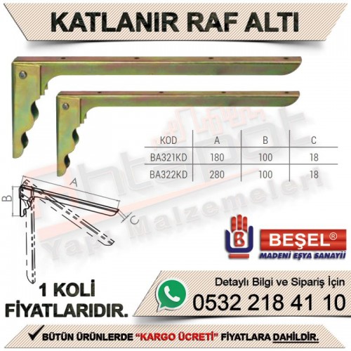 Beşel BA321KD Katlanır Raf Altı 1 Kadmiyum (120 Adet)