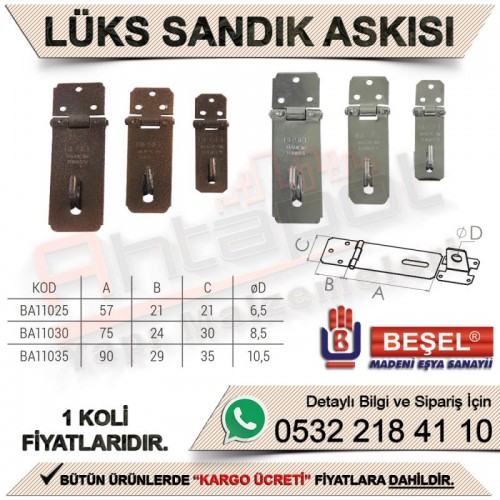 Beşel BA11025B Lüks Sandık Askısı Bakır Boyalı No:25 (576 Adet)
