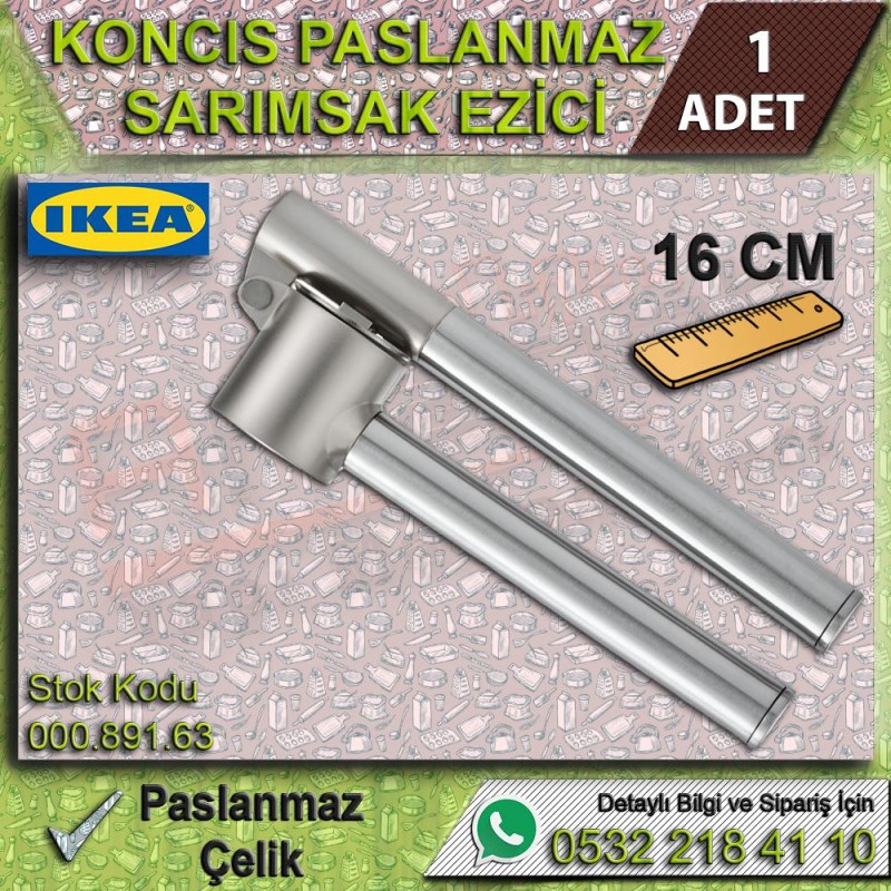 IKEA Paslanmaz Çelik Sarımsak Ezici - Pratik Havan
