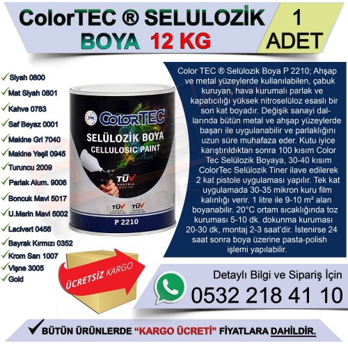 Politek Colortec Selülozik Boya Bayrak Kırmızı 0352 12 Kg