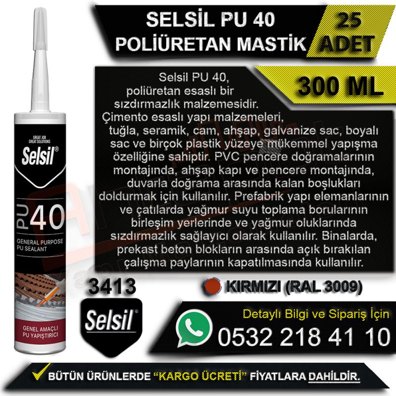 Selsil PU 40 Poliüretan Mastik 280 ML Beyaz (25 Adet) - Mastik Çeşitleri