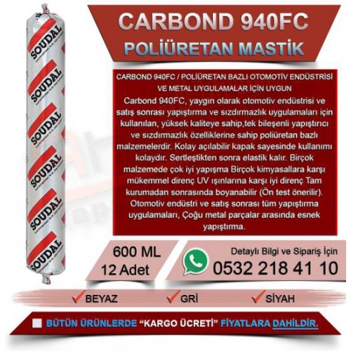 Soudal Carbond 940 Fc Mastik Siyah 600 ML (12 Adet)
