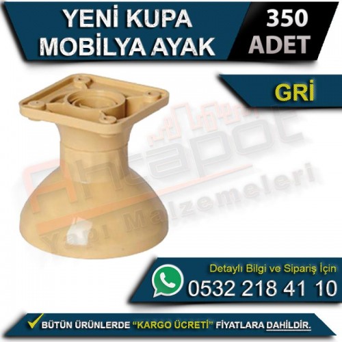 Yeni Kupa Mobilya Ayak Gri (350 Adet)