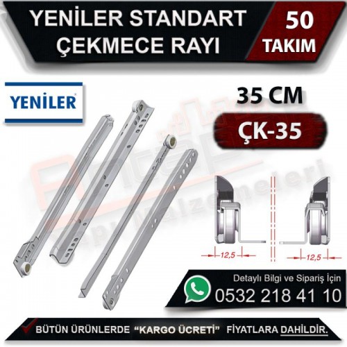 Yeniler ÇK-35 Çekmece Rayı 35 Cm (50 Takım)