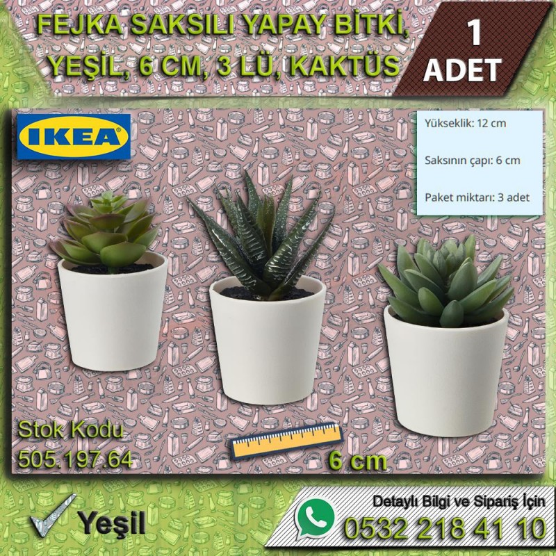Saksılı Yapay Bitki Kaktüs - Perakende Ürünler