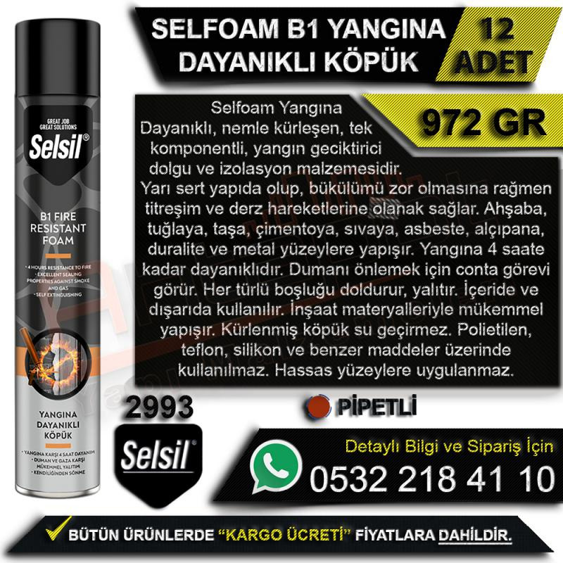 Selfoam B1 Yangına Dayanıklı Köpük 972 Gr Pipetli (12 Adet) -