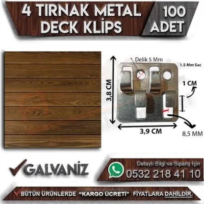 Metal Deck Klips (100 Adet)