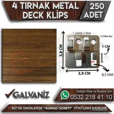 Metal Deck Klips (250 Adet)