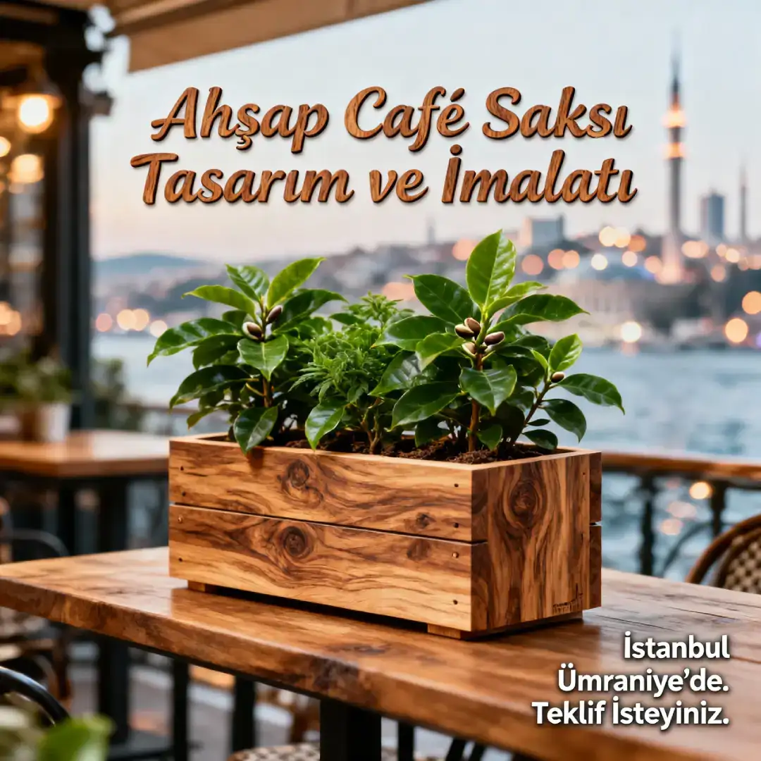Wooden Cafe Planter Design and Manufacturing in Istanbul Ümraniye. Request a Quote.