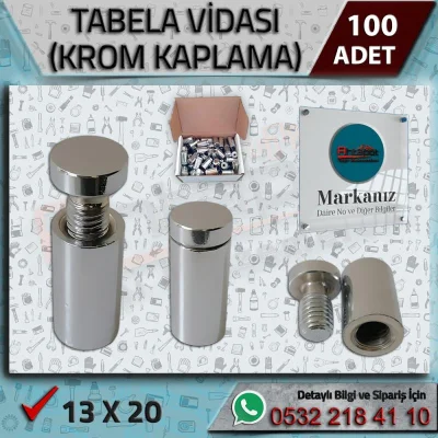 Pleksi Tutucu Tabela Vidası 13x20 (100 Adet)
