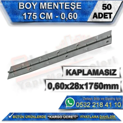 175 Cm Length Hinge 0.60 Uncoated (50 Pieces)
