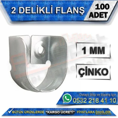 2 Delikli Flanş Çinko (100 Adet)