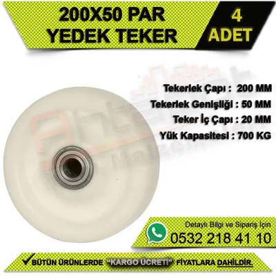 200x50 PAR Ağır Tip Rulmanlı Teker (4 ADET)