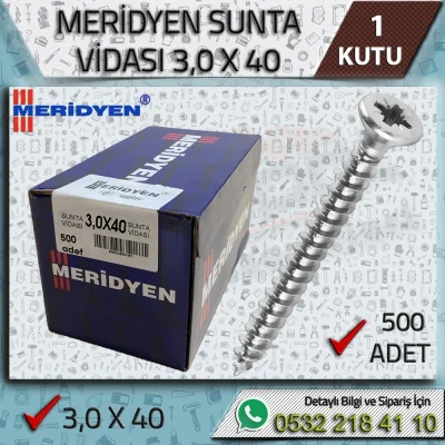 3.0x40 Chipboard Screw (PACK) 500 Pieces | meridian