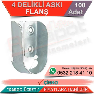 4 Delikli Askı Flanş Çinko (100 Adet)