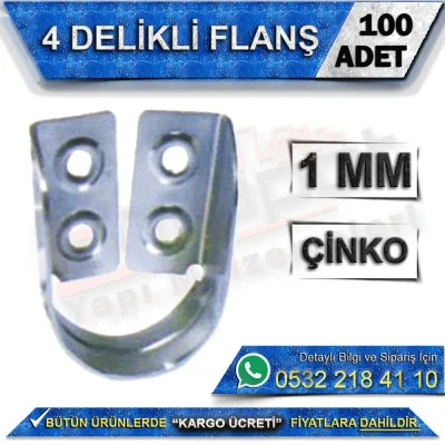 4 Delikli Flanş Çinko (100 Adet)