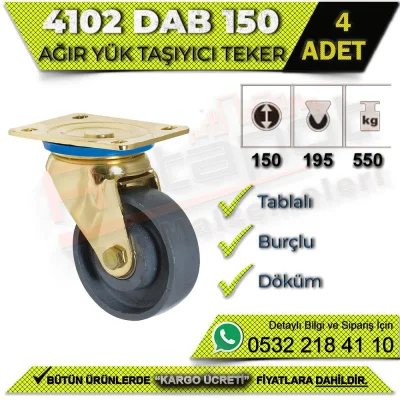 4102 DAB 150 Ağır Yük Taşıyıcı Döküm Teker (4 ADET)