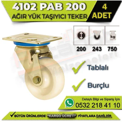 4102 PAB 200 Ağır Yük Taşıyıcı Teker (4 ADET)