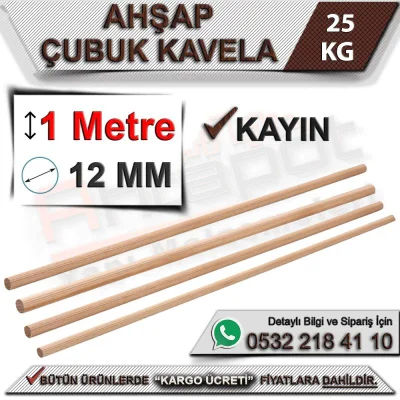 Ahşap Çubuk Kavela (12 MM) 25 Kg