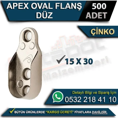 Apex Oval Flanş Düz (15x30) Çinko (500 Adet)