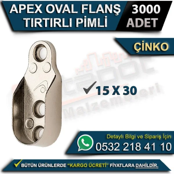 Apex Oval Flange Serrated Pin (15x30) Zinc (3000 Pieces) - Hardware Va Apex Oval Flange Serrated Pin (15x30) Zinc (3000 Pieces) | Hardware Varieties