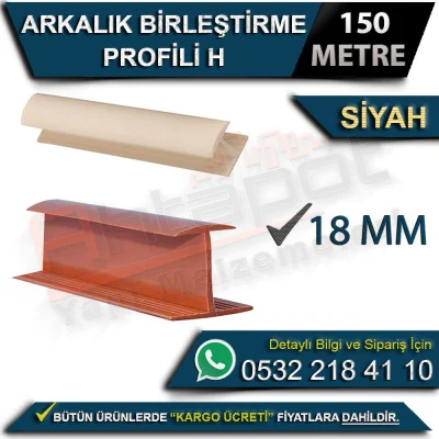 Backrest Joining Profile H 18 Mm Black (150 Meters)