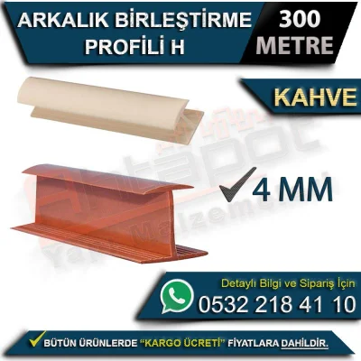 Arkalık Birleştirme Profili H 4 Mm Kahve (300 Metre)