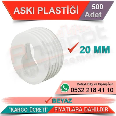 Askı Plastiği Ø20 Beyaz (500 Adet)