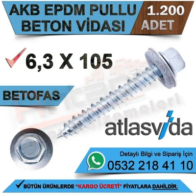Atlas Beton Vidası 6,3X105 (1.200 Adet)