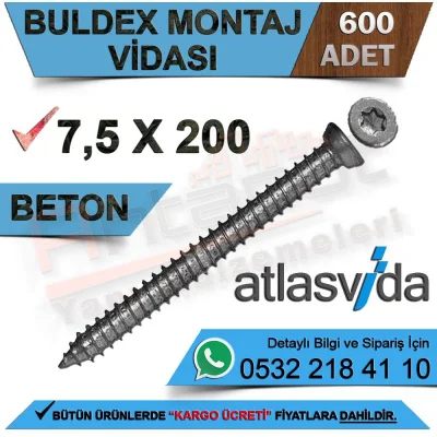 مسمار تثبيت أطلس بولدكس 7,5 × 200 (600 قطعة)