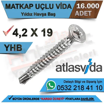 Atlas Self-Drilling Screw Yhb 4,2X19 (16,000 Pieces)