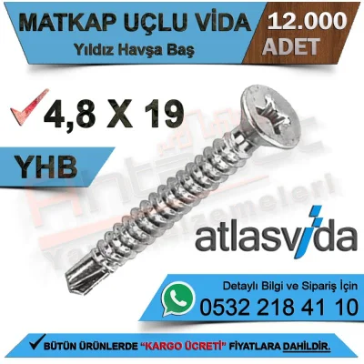 Atlas Self-Drilling Screw Yhb 4,8X19 (12,000 Pieces)