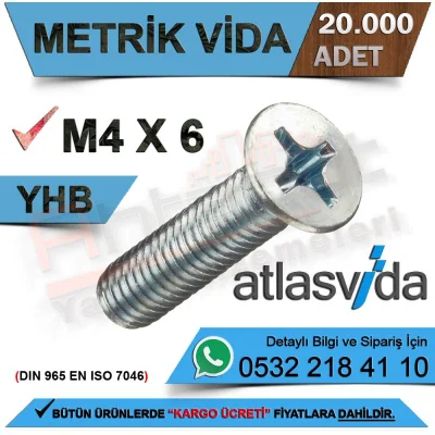 Atlas Metric Screw Yhb M4.0X6.0 (20,000 Pieces)