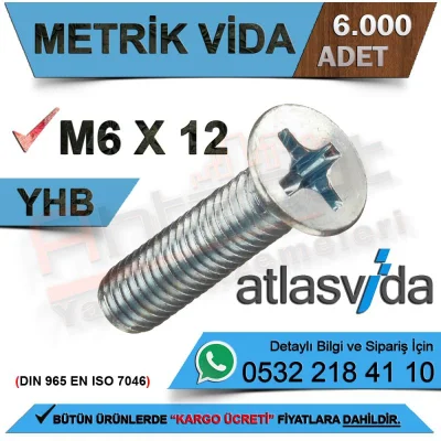 Atlas Metric Screw Yhb M6.0X12 (6,000 Pieces)