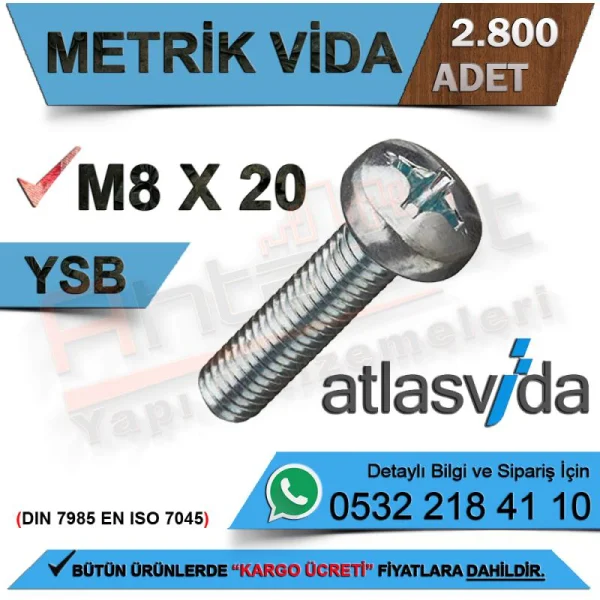 برغي أطلس متري Ysb M8.0X20 (2.800 قطعة) - أنواع البراغي برغي أطلس متري Ysb M8.0X20 (2.800 قطعة) | أنواع البراغي