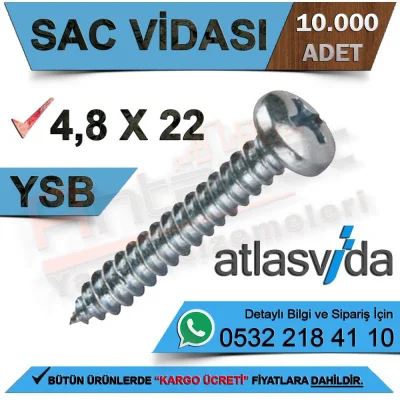Atlas Sac Vidası Ysb 4,8X22 (10.000 Adet)