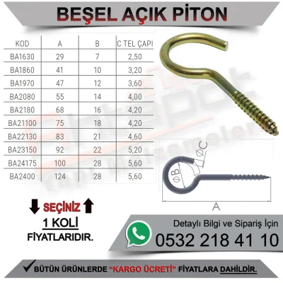 Beşel Açık Piton 19x70 (3.000 Adet)