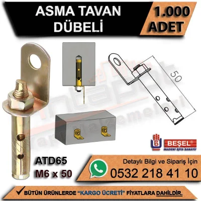 Beşel Asma Tavan Dübeli M6x50 (1.000 Adet)