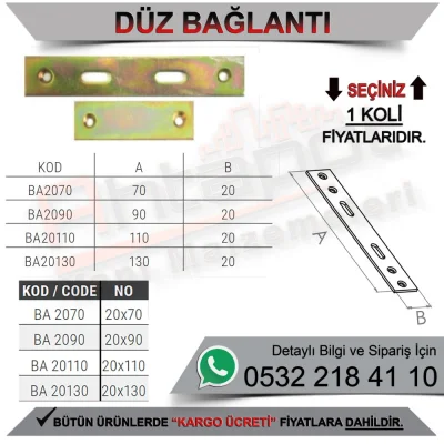 Beşel Düz Bağlantı 20x70 (1.000 Adet)